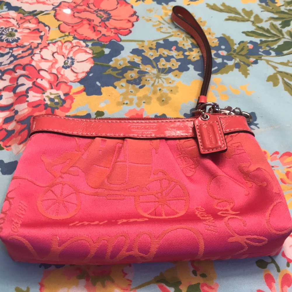 Coach pink wristlet